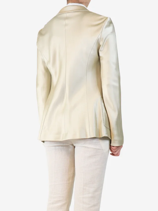 Max Mara Neutral satin silk blazer - size UK 12 in Satin from Sign of the Times, photo 2 of 2