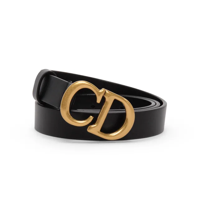 Dior Ultrasoft Calfskin Saddle Belt in Black Calfskin from Blue Spinach