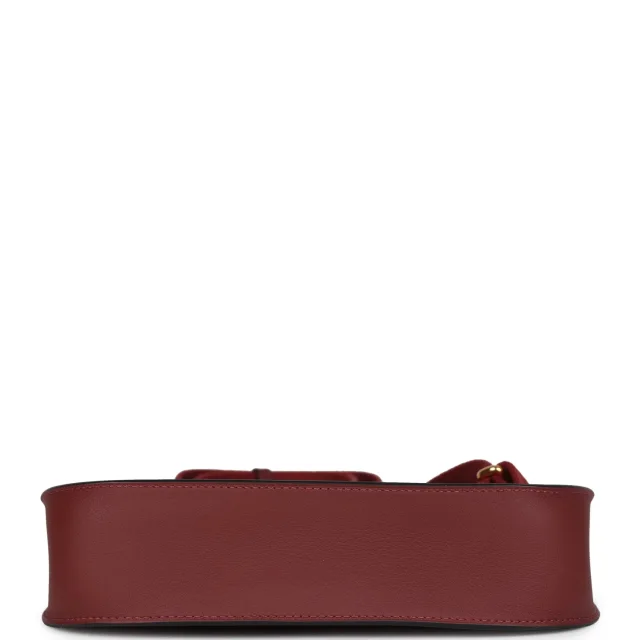 Hermès Jypsiere Mini Rouge H Swift Gold Hardware in Burgundy Swift from Madison Avenue Couture, photo 6 of 9