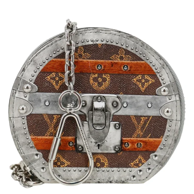 Louis Vuitton Micro Boite Chapeau Transformed Monogram Time Trunks Coin Purse Silver in Silver from Dallas Designer Handbags