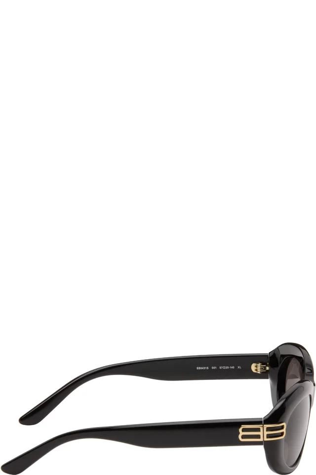 Balenciaga Black Casino Round Sunglasses, photo 2 of 4 from SSENSE