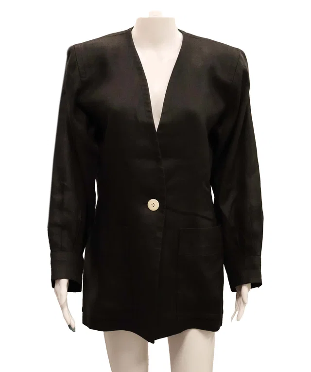 Saint Laurent Black linen jacket in Black from Luxury Promise