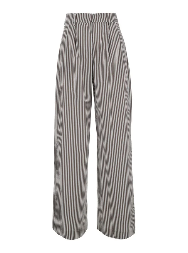 LEPLAIN Brown Pants with all-over striped motif in Fabric women in Brown, photo 2 of 6 from Gaudenzi Boutique