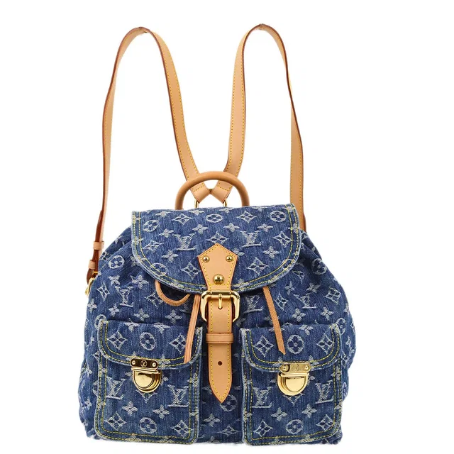 Louis Vuitton 2006 Blue Monogram Denim Sac a Dos GM Backpack M95056 in Blue Denim from AMORE Vintage Tokyo