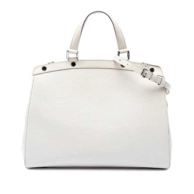 White Louis Vuitton Epi Brea MM Satchel in White Leather from Designer Revival