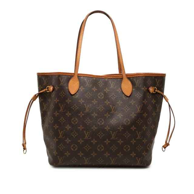 Brown Louis Vuitton Monogram Neverfull MM Tote Bag in Brown Coated canvas from Designer Revival