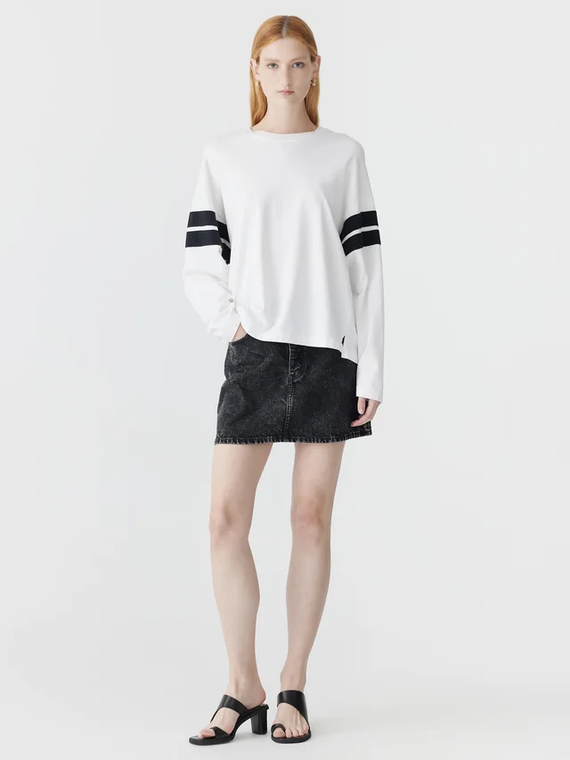 Bassike Motley Denim Mini Skirt from bassike, photo 1 of 1