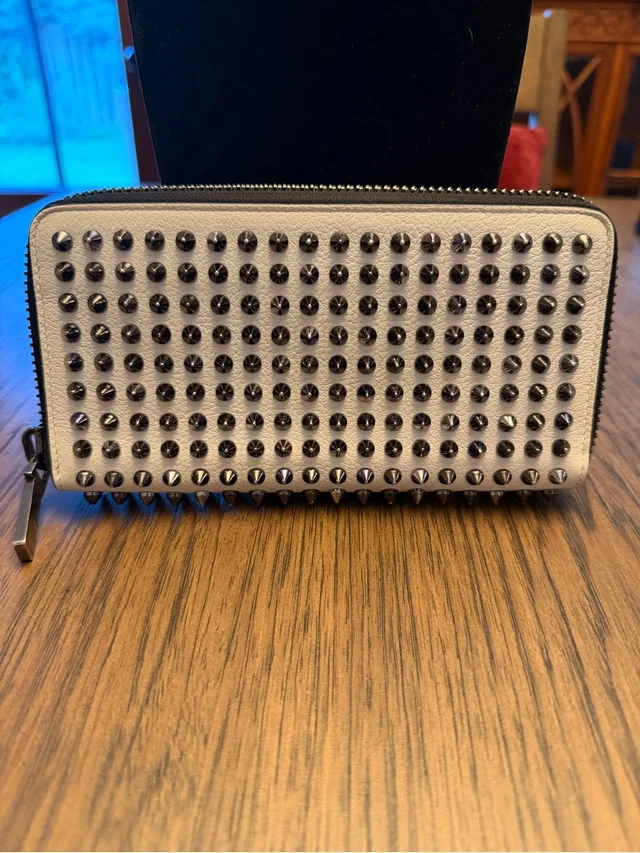 Christian Louboutin Leather Panettone Spiked Long Wallet in white Leather from Poshmark