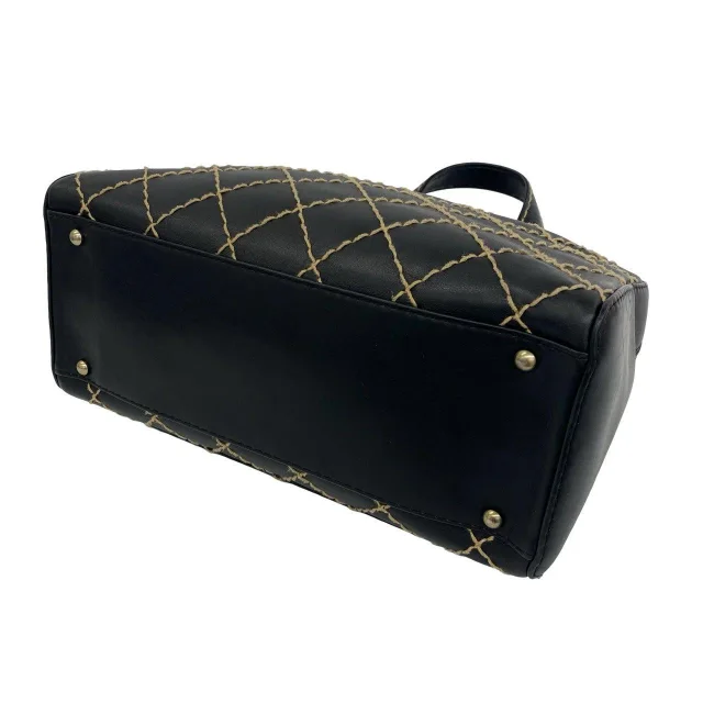 Chanel Wild Stitch Lambskin Handbag in Black Lambskin from LuxUness, photo 8 of 10