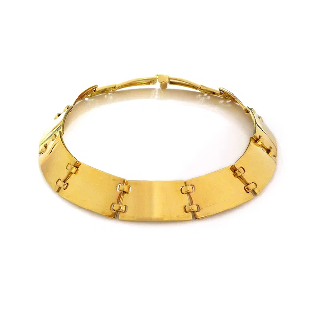 Hermès 18K Yellow Gold Choker Necklace in Yellow Leather from Luxury Promise