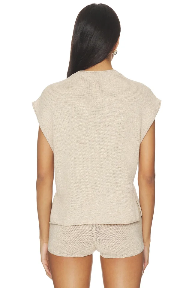 EAVES Cassian Knit Tee in Oatmeal, photo 3 of 4 from REVOLVE (Canada)