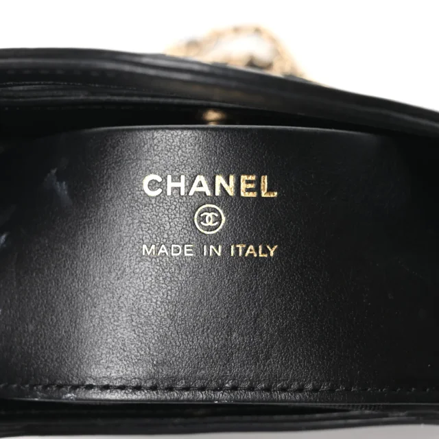 Chanel Shiny Crumpled Calfskin Quilted Nano 31 Shopping Bag Black in Black Calfskin from FASHIONPHILE, photo 6 of 11