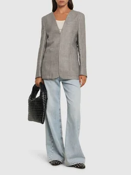 BETTTER Short Jacket with V-Neck in 56% Wool, 22% Cotton, 15% Alpaca, 7% Silk, photo 2 of 5 from LUISAVIAROMA