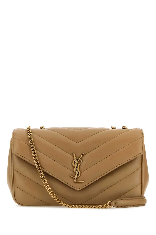 Saint Laurent Loulou Shoulder Bag — Beige in Beige Calfskin from HEWI