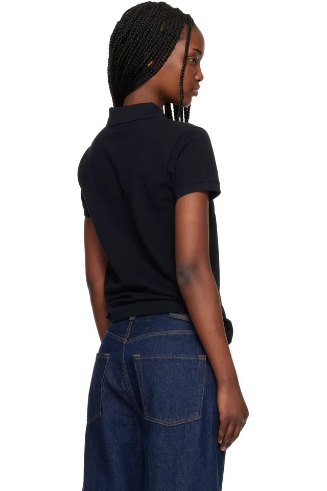 Maison Kitsuné Black Baby Fox Regular Polo, photo 3 of 4 from SSENSE