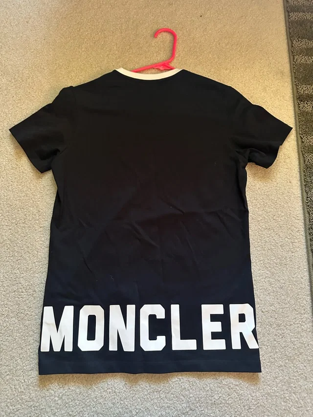 Moncler Black Tee With White Trim in black|white from Poshmark