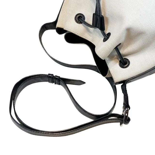 Balenciaga Navy Bucket bag in White Canvas from LuxUness, photo 6 of 8