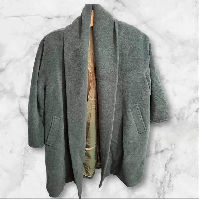 Max Mara Women's Beautiful Wool Alpaca Mohair Long Green Overcoat Sz 8 Oversized in green Wool from Poshmark