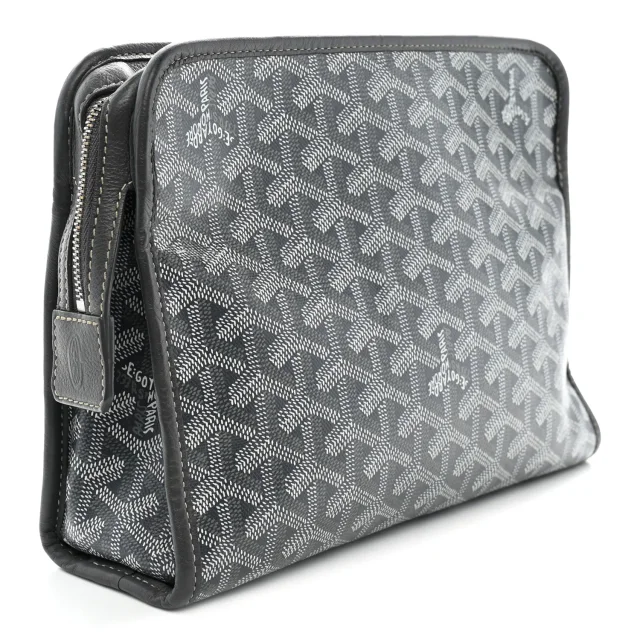 Goyard Goyardine Jouvence MM Toiletry Pouch Grey in Grey Coated canvas from FASHIONPHILE, photo 3 of 12