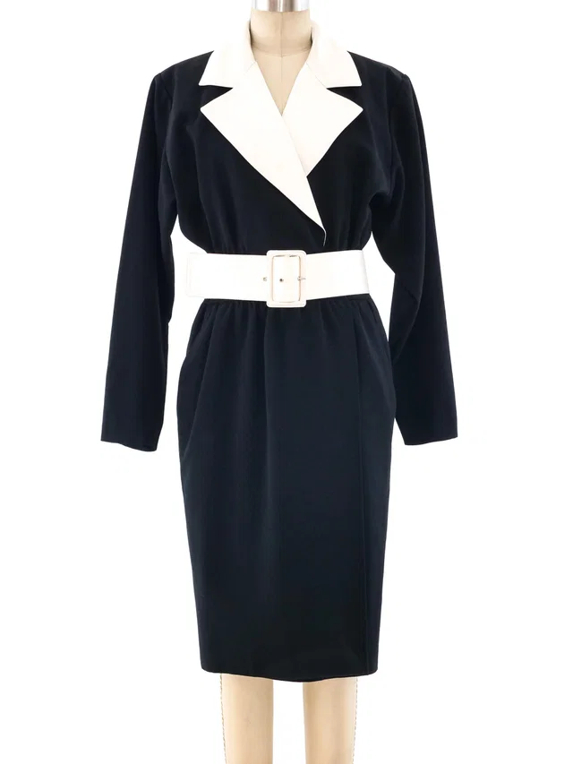 Saint Laurent Tuxedo Dress in Satin from Arcade Vintage