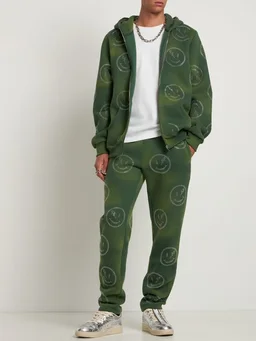 Retrovert Straight Trousers with Printed Details in 70% Cotton, 30% Polyester, photo 2 of 8 from LUISAVIAROMA