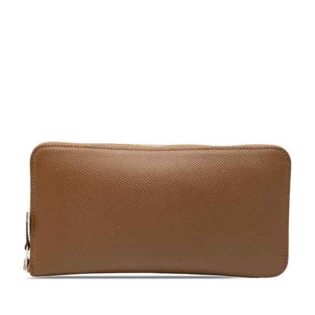 Brown Hermès Epsom Silk In Classique Long Wallet in Brown Epsom leather from Designer Revival