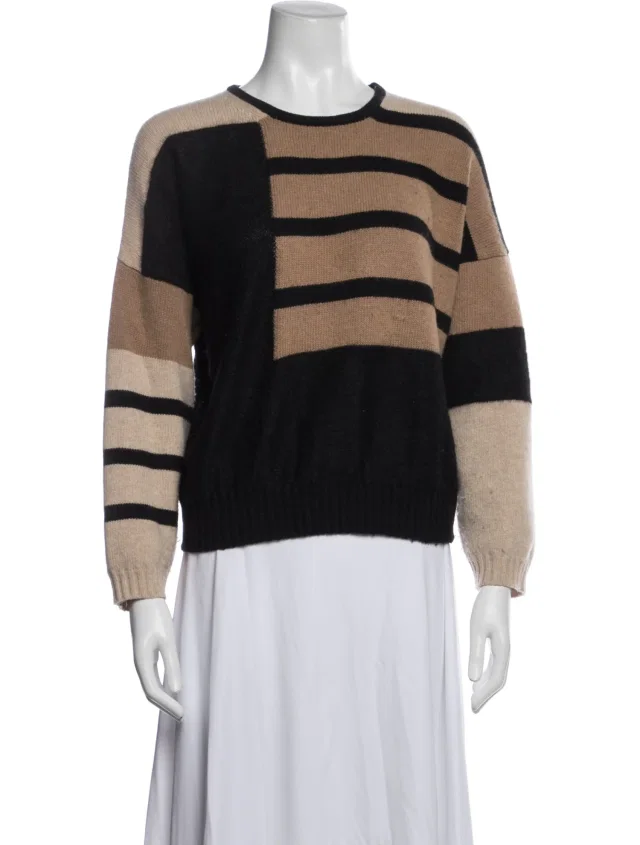 Max Mara Wool Striped Sweater in black Wool from The RealReal