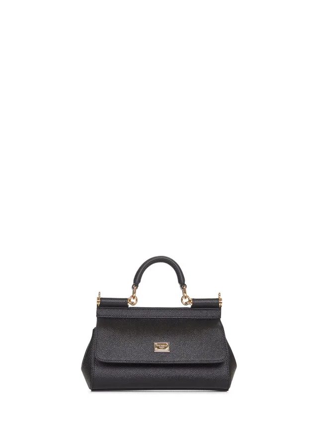 Dolce & Gabbana Sicily Top Handle Bag — Black Calf Leather in Black Calfskin from HEWI
