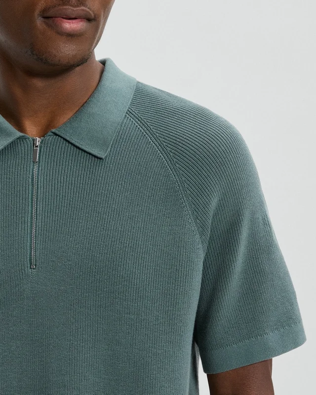 Theory Zip Polo Shirt in Cotton, photo 5 of 6 from Theory