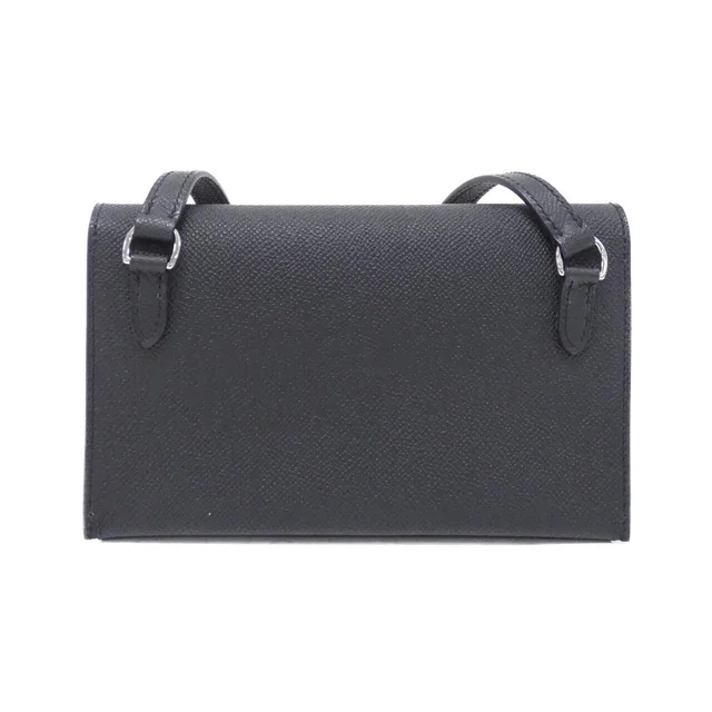 HERMES Snap 085291CK Wallet Bag in BLACK (Black) / PALLADIUM (SILVER) / Palladium (Silver) hardware EPSON from KOMEHYO, photo 2 of 7