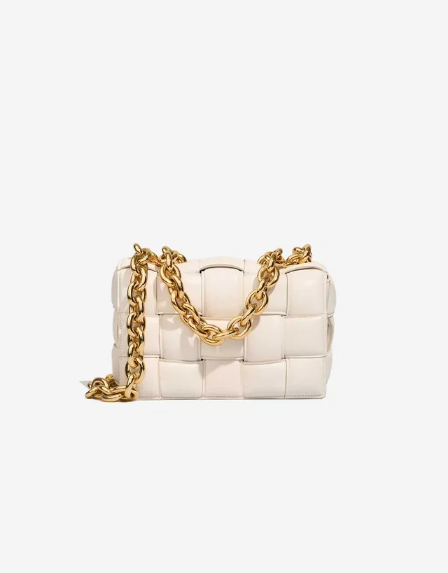 Bottega Veneta Cassette Lamb White in White Lambskin from SACLÀB