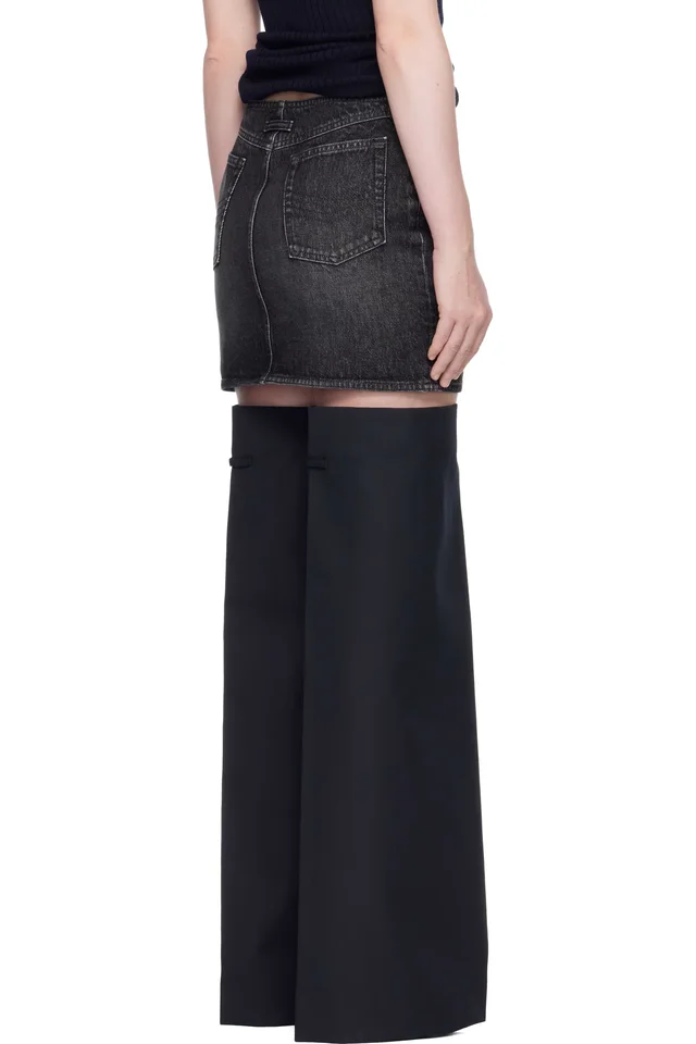 Jean Paul Gaultier Black Front Zipped Denim Miniskirt, photo 3 of 3 from SSENSE