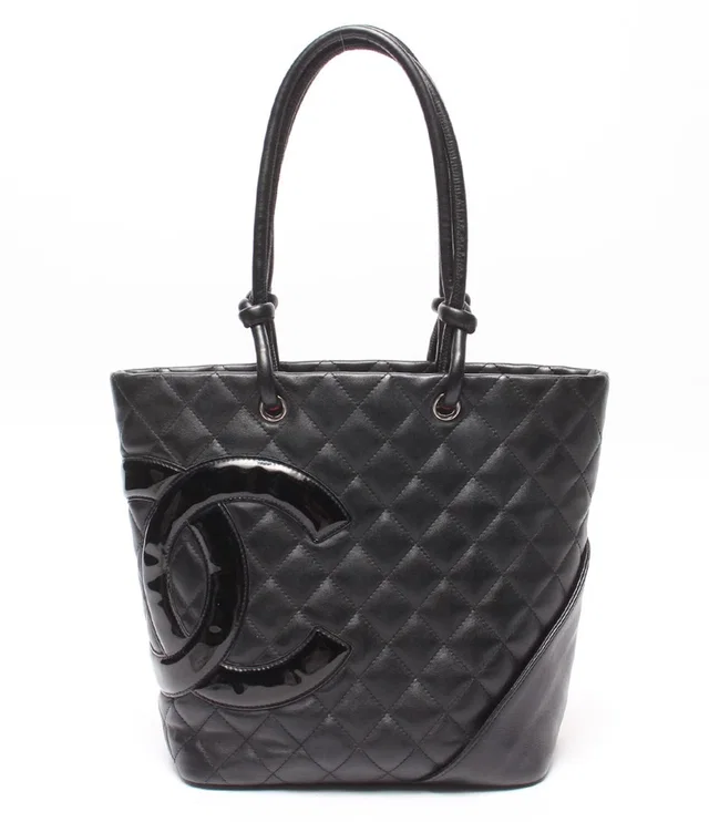 Chanel Tote Bag Silver Cambon Line Lambskin in Silver Lambskin from The Reluxe