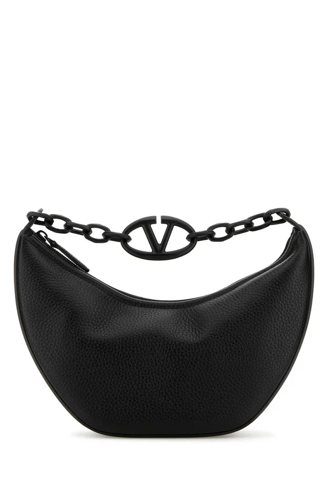 Valentino Garavani Hobo Bag — Black in Black Leather from HEWI
