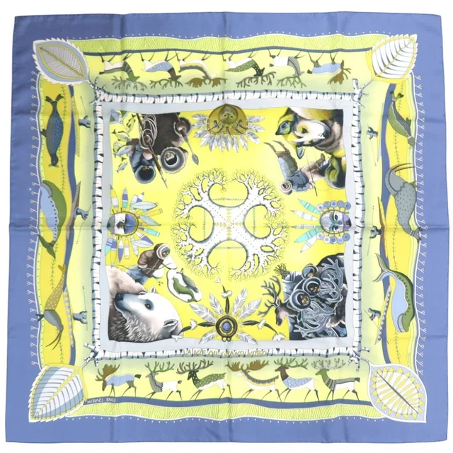 Hermès Carre 90 la Vie du Grand Nord Life in the Arctic Circle Scarf Silk in Silk from The Reluxe