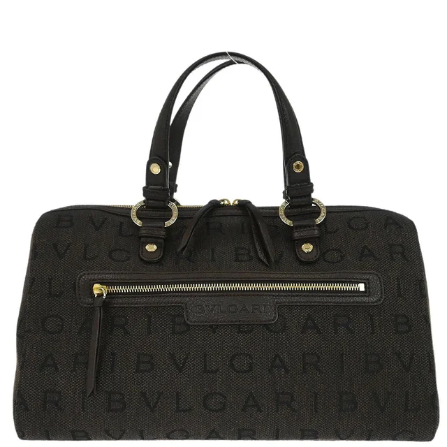 Bvlgari Brown Logomania Duffle Handbag in Brown Canvas from AMORE Vintage Tokyo