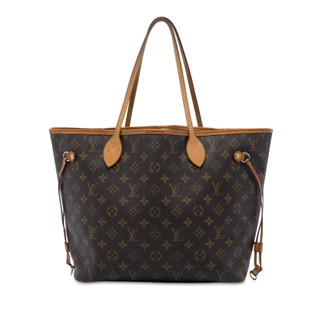 Brown Louis Vuitton Monogram Neverfull MM Tote Bag in Brown Coated canvas from Designer Revival