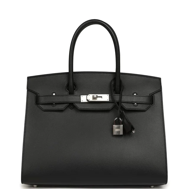 Hermès Birkin Sellier 30 Black Madame Palladium Hardware in Black Calfskin from Madison Avenue Couture