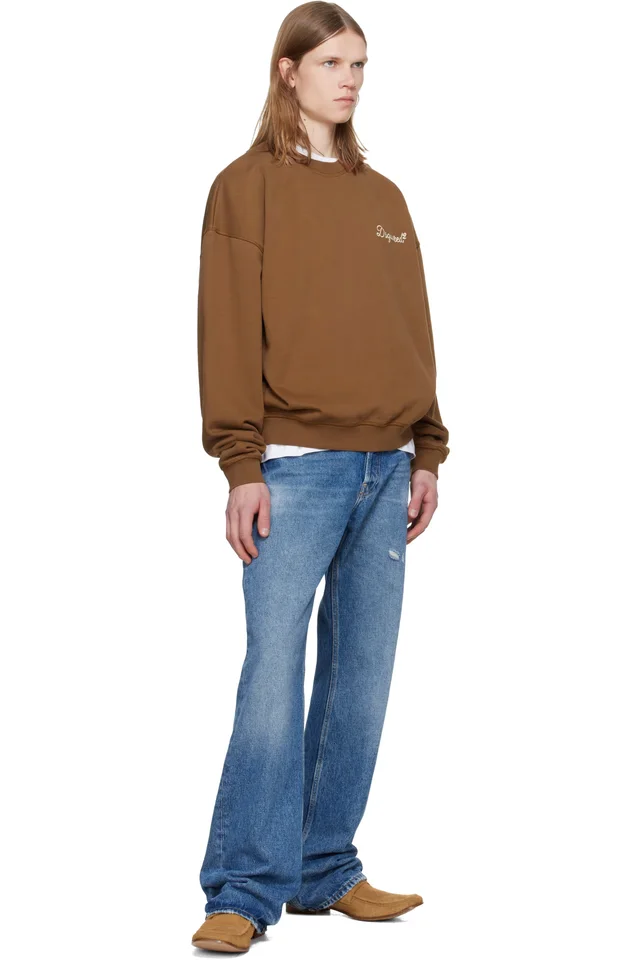Dsquared2 Brown D2 Signature Relax Fit Crewneck Sweatshirt, photo 4 of 4 from SSENSE
