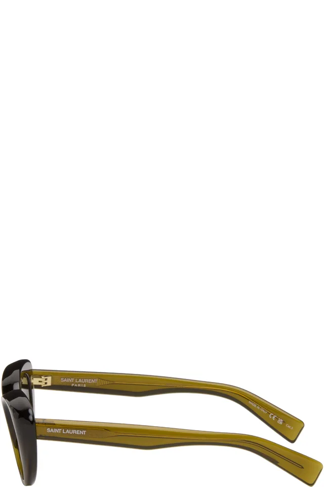 Saint Laurent Khaki SL 859 Sunglasses, photo 3 of 4 from SSENSE