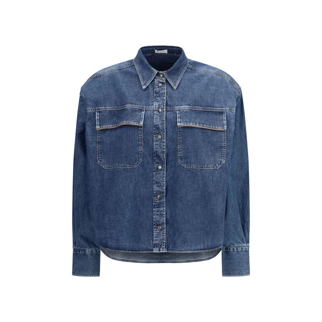 Brunello Cucinelli Blue Denim Shirt in Blue Denim from HEWI