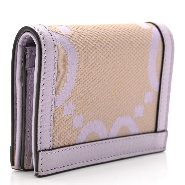 Gucci Monogram Jumbo GG Textured Dollar Calfskin Ophidia Card Case Beige Lapis in Beige Calfskin from FASHIONPHILE, photo 3 of 8