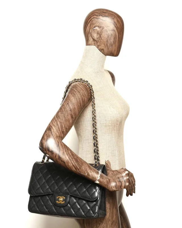 Chanel Classic Jumbo Caviar Double Flap Bag in Caviar leather from A Retro Tale, photo 10 of 10