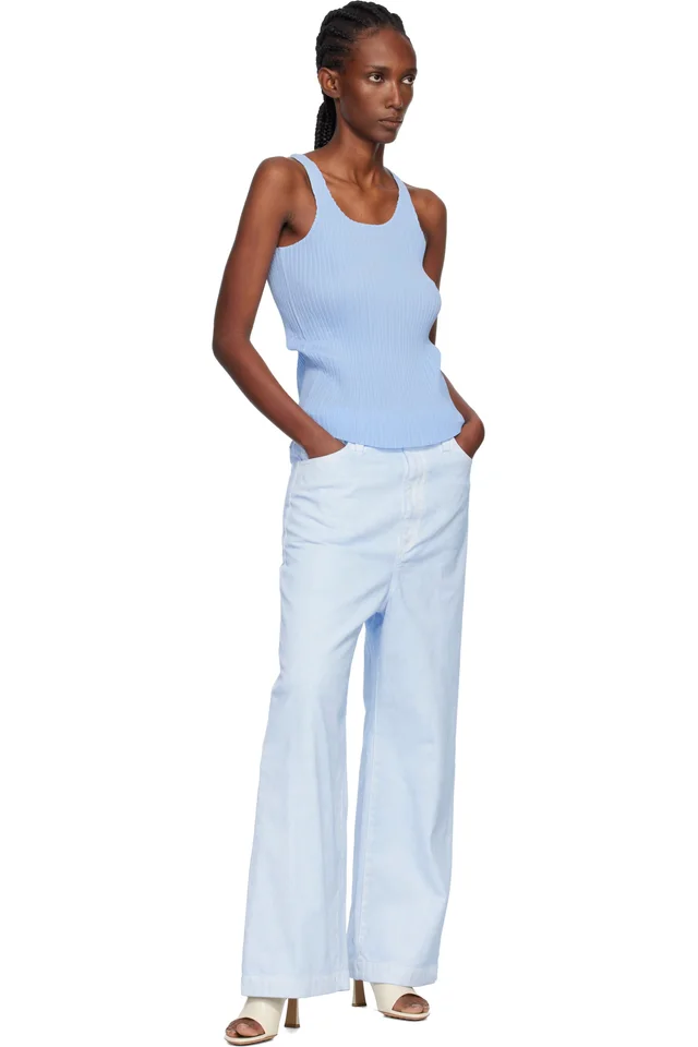 ISSEY MIYAKE Blue Sculptural Jeans, photo 4 of 4 from SSENSE