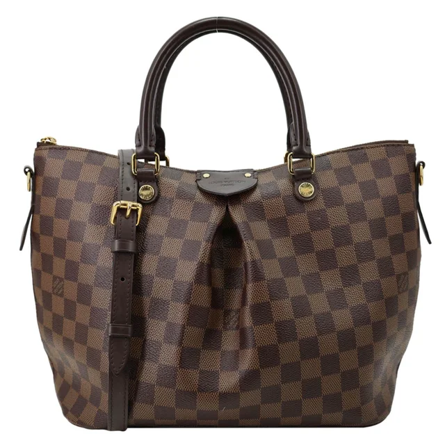 Louis Vuitton Siena MM Damier Ebene Shoulder Bag Brown in Brown Canvas from Dallas Designer Handbags