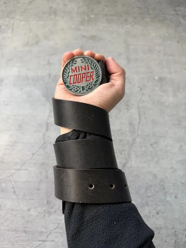 Diesel 00’s Number Nine Style Mini Cooper Leather Y2K Belt Vintage in black Leather from Grailed