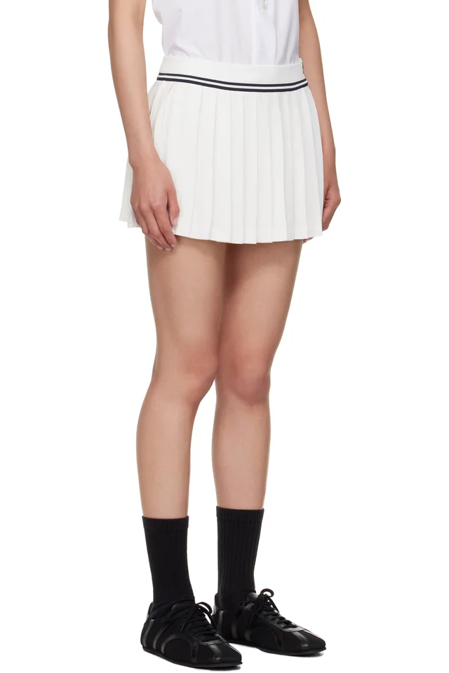 Sporty & Rich White 'SRC' Logo Abigail Miniskirt, photo 2 of 4 from SSENSE