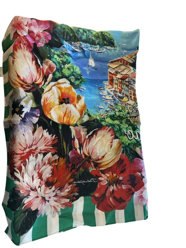 Dolce & Gabbana Scarf Silk Multicolour DG Portofino 90*90cm in Silk from Luxury Promise