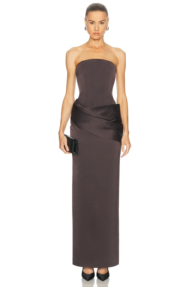 Alex Perry Strapless Curved Corset Drape Column Dress from FWRD, photo 1 of 1
