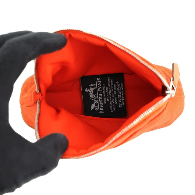Hermès BolidePouch Orange・Feu Cotton100% Size Mini in Orange from GALLERY RARE, photo 4 of 10